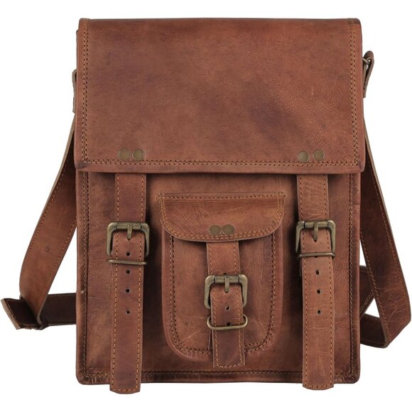 🆕 Women Brown Messenger Satchel Bag Passion Leather Sturdy Full Grain Durable - Picture 2 of 9